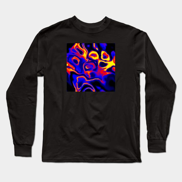 Polyamory Pride Abstract Swirled Spilled Paint Long Sleeve T-Shirt by VernenInk